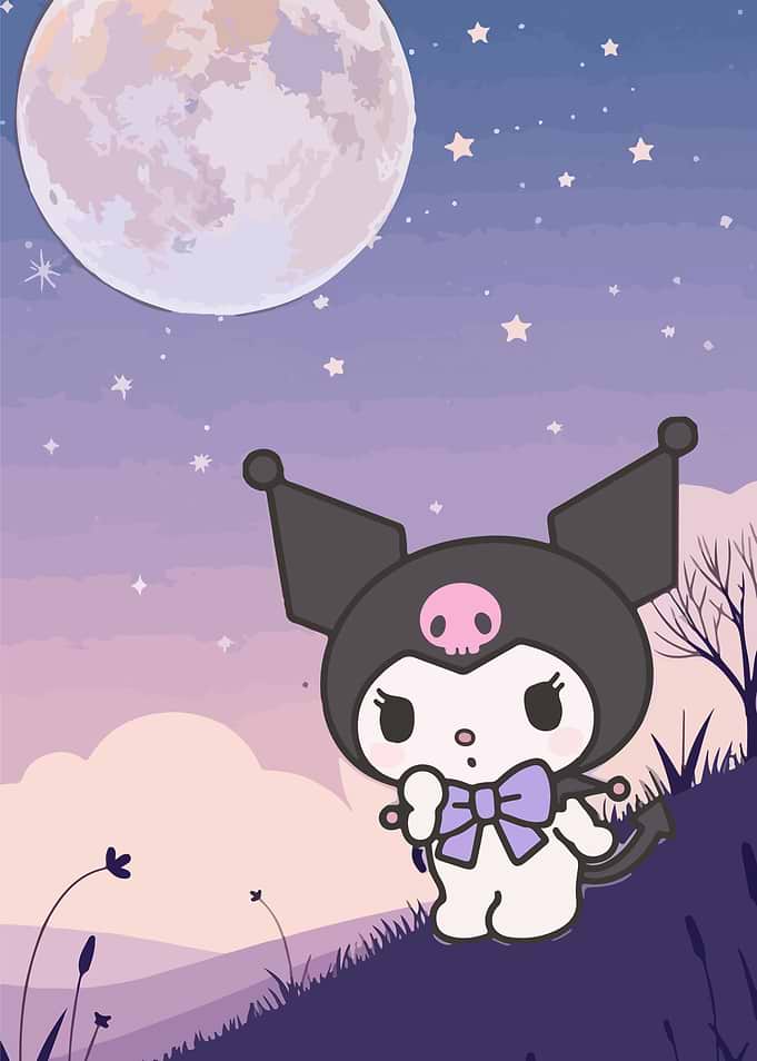 Kuromi under the full moon