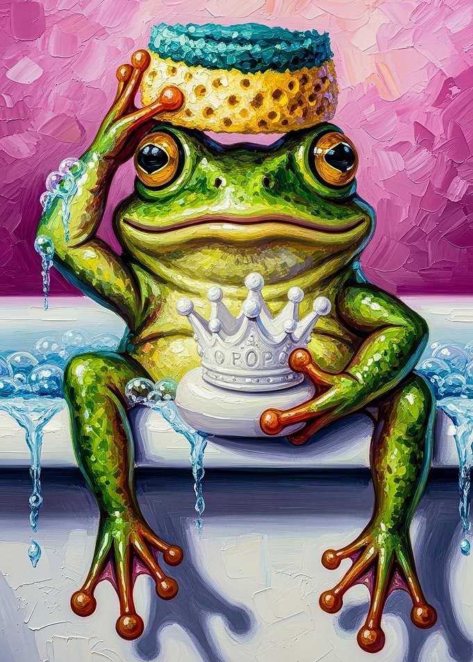 Frog King in a Bathtub