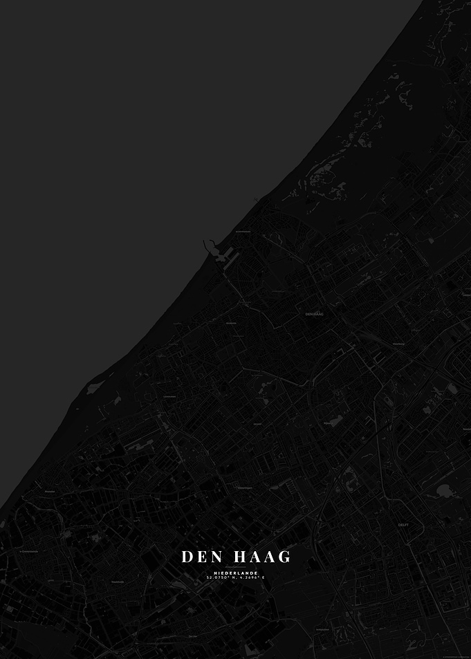 Den Haag - City Map (Dark Themed)