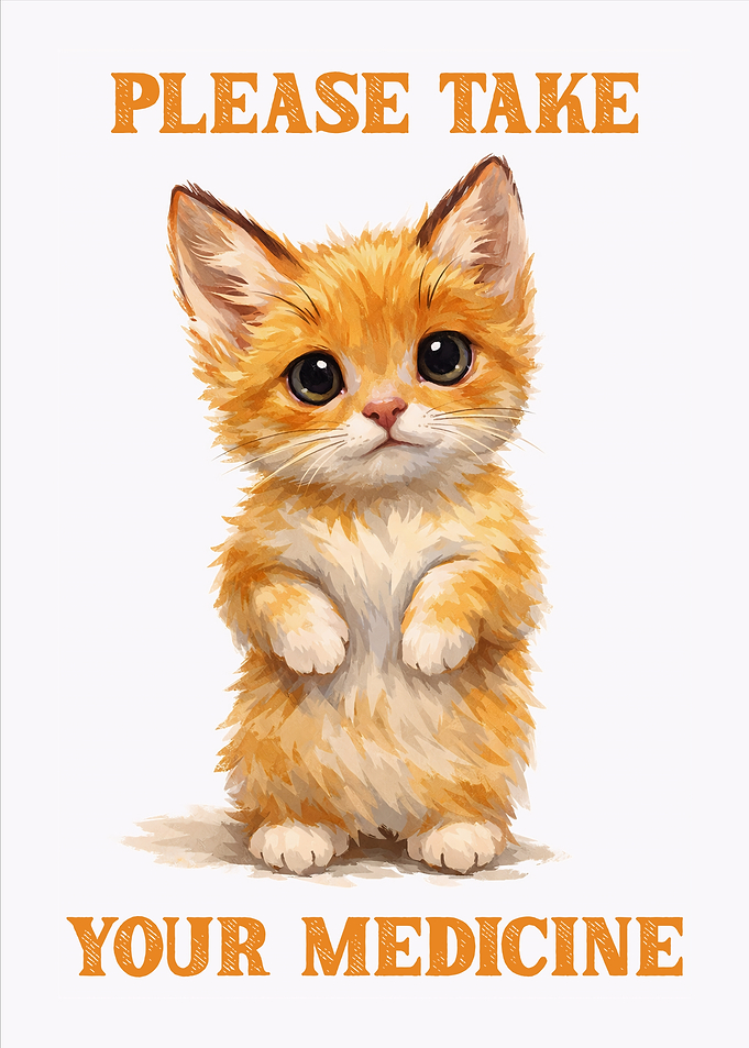Cute Kitten Asking to Take Medicine
