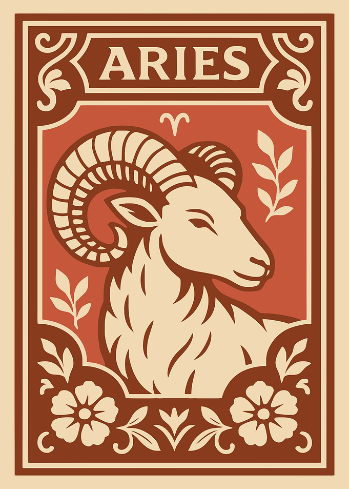 Aries Zodiac Ram Illustration