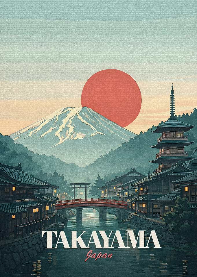 Takayama Japan Vintage Poster