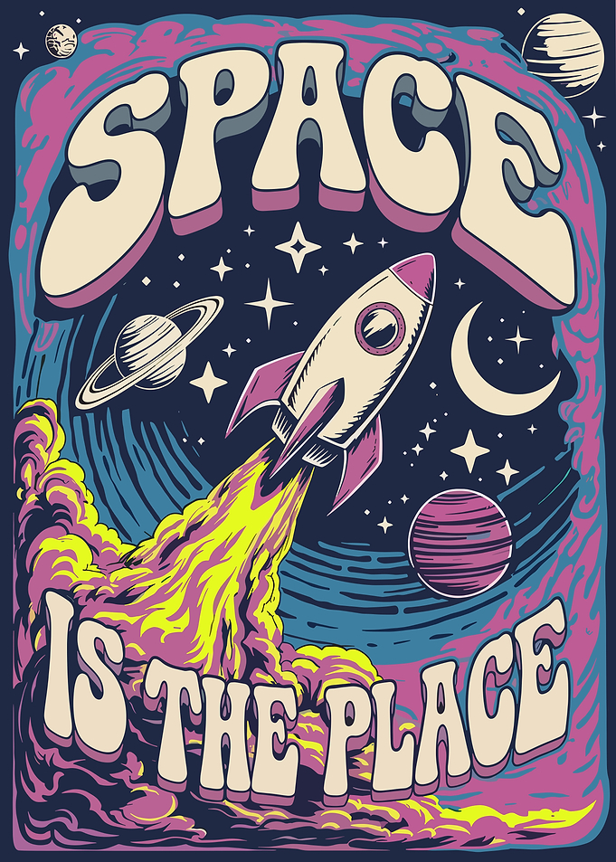 Retro Space Rocket Poster