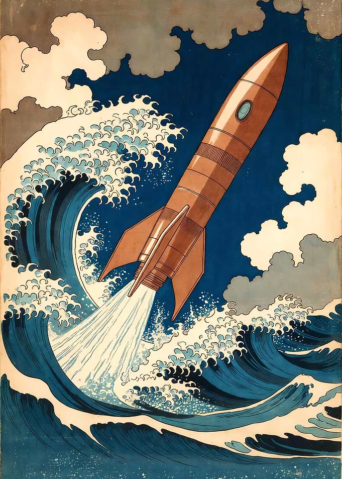 Rocket Launching Through Waves