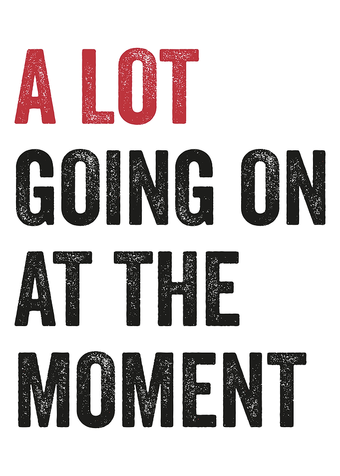 A Lot Going On At The Moment Poster, Bold Distressed Quote Wall Art Print