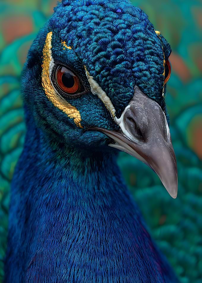 Close-up of a Peacock's Head