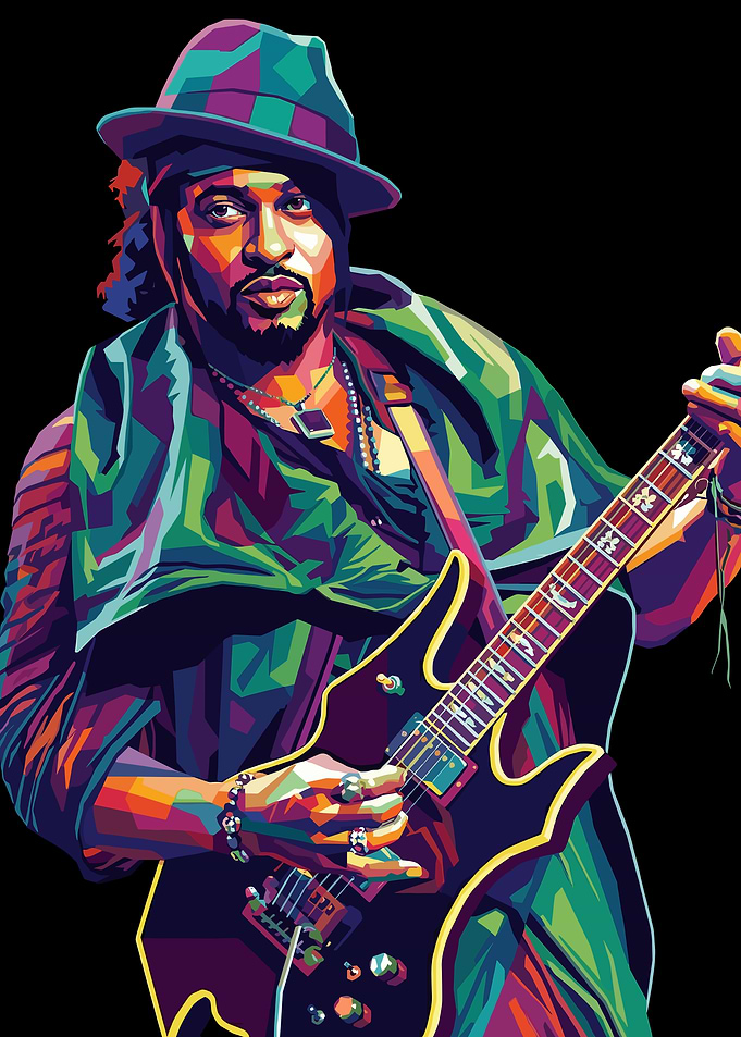 Colorful Portrait of a Guitarist