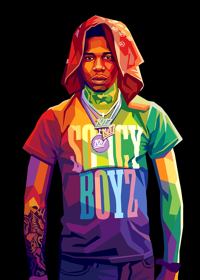 Colorful Portrait of a Big Scarr Rapper