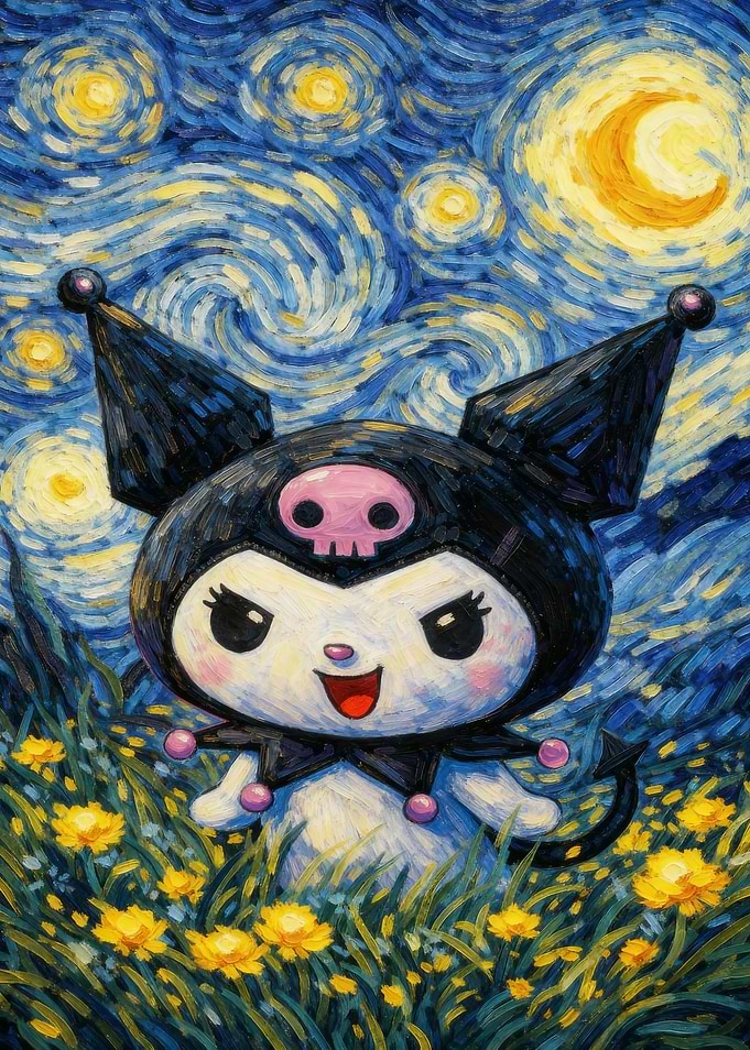 Kuromi in Starry Night Field