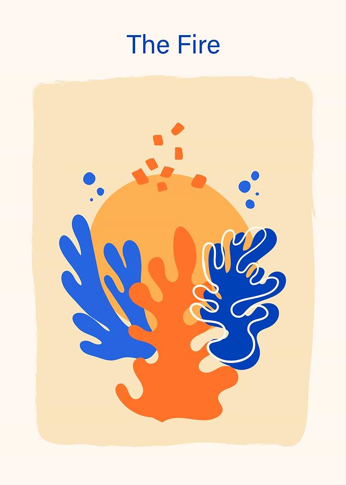 Abstract Coral and Sun