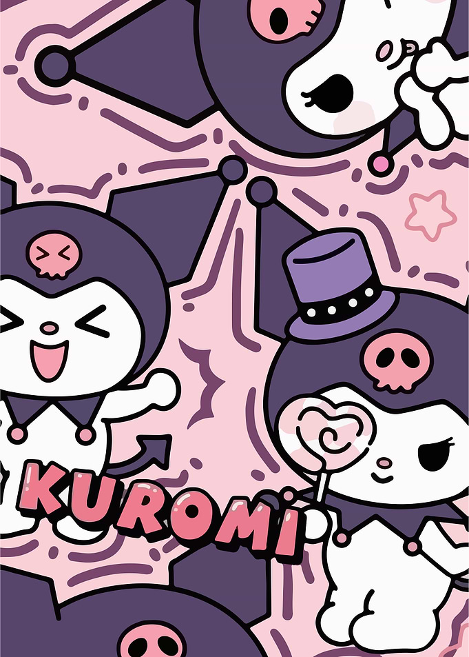Kuromi with Lollipops and Stars