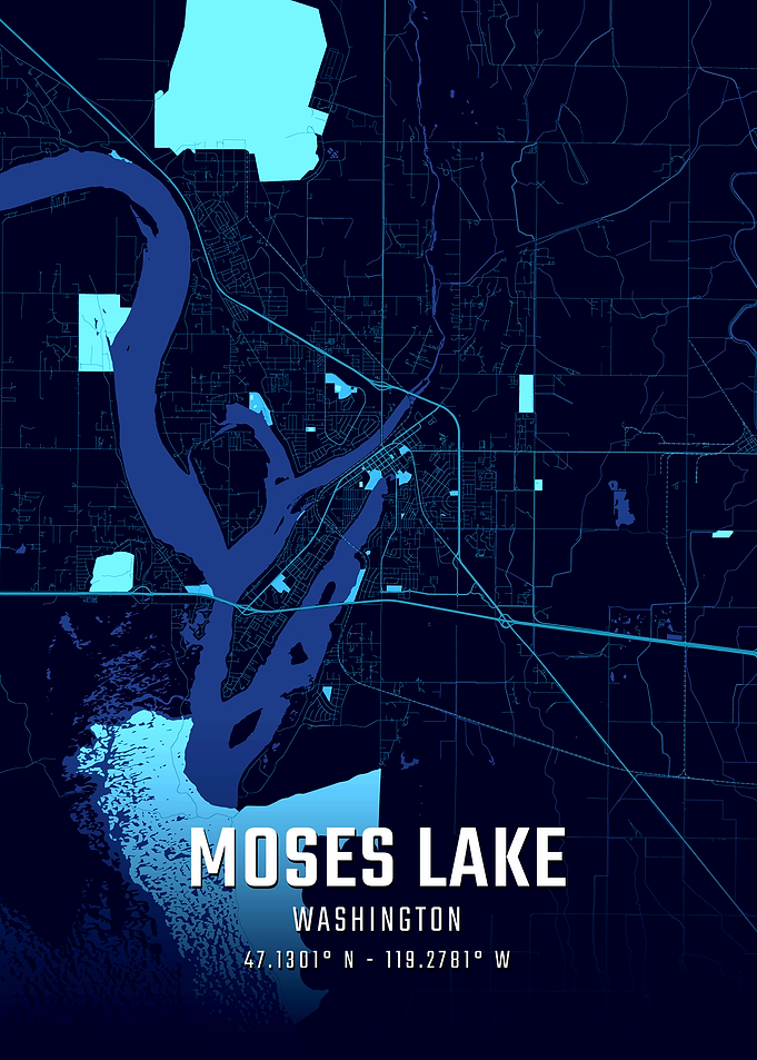 Moses Lake Washington Midnight City Map