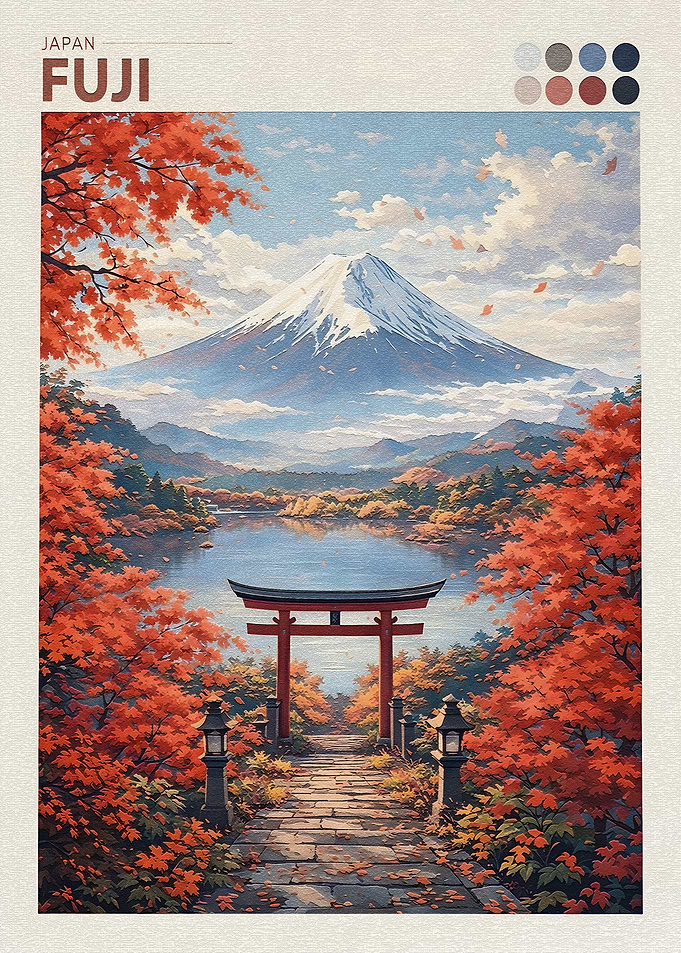 Mount Fuji Autumn Torii Gate