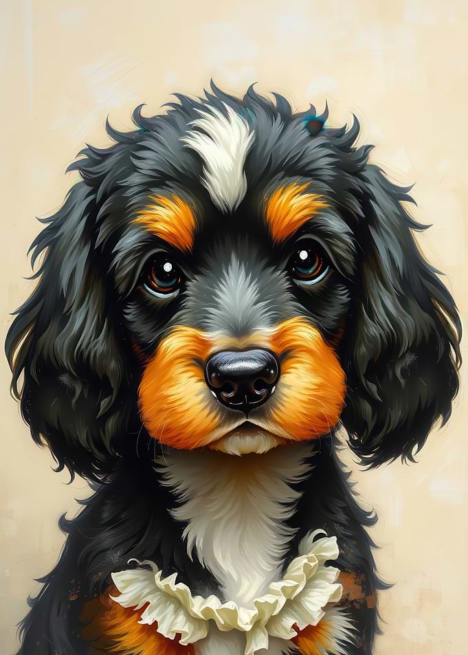 Adorable Cavalier King Charles Spaniel Puppy Portrait