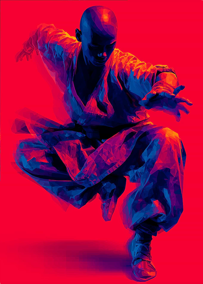 Martial Artist in Dynamic Pose