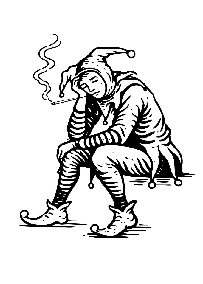 Jester Smoking a Cigarette