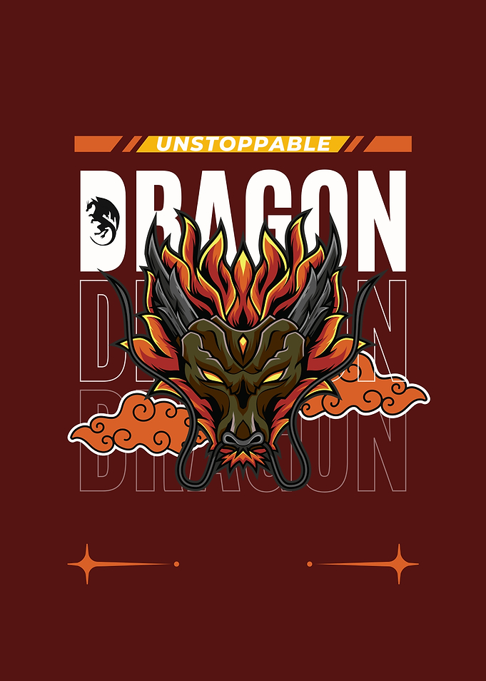 Unstoppable Dragon Head Illustration