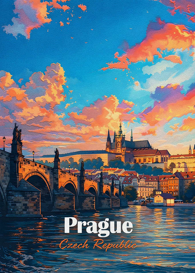 Prague Czech Republic Cityscape Painting