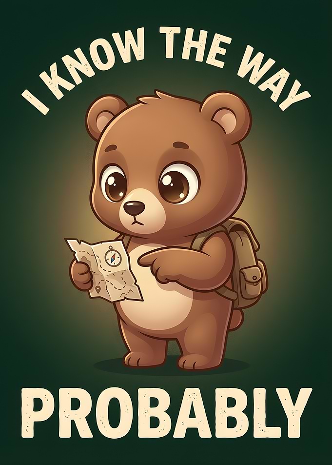 Cute Bear With Map