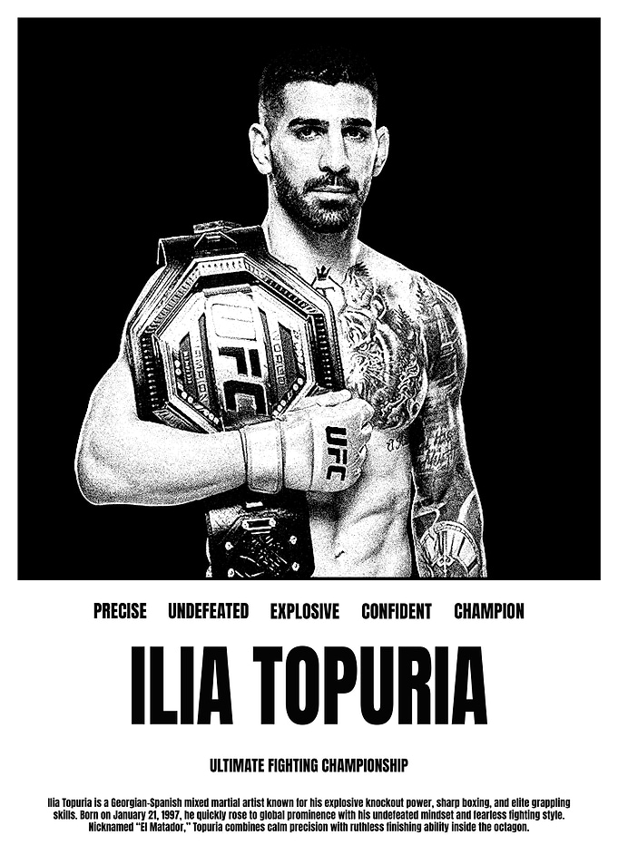 Ilia Topuria UFC Champion Poster