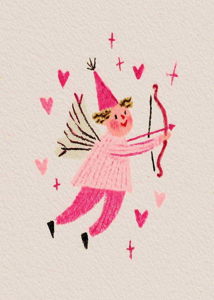 Cute Cupid with Bow and Arrow