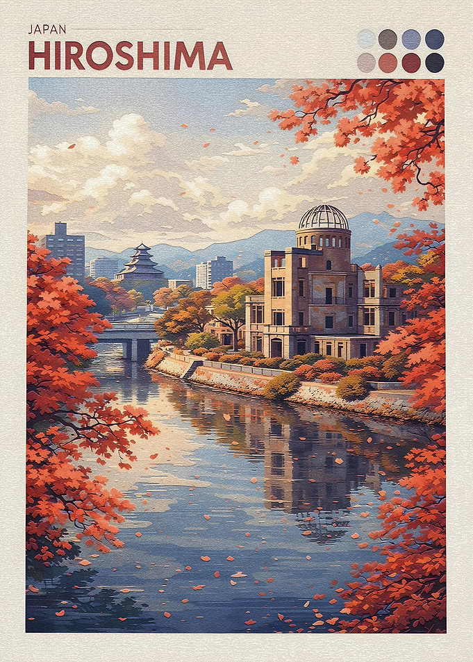 Hiroshima Atomic Bomb Dome in Autumn