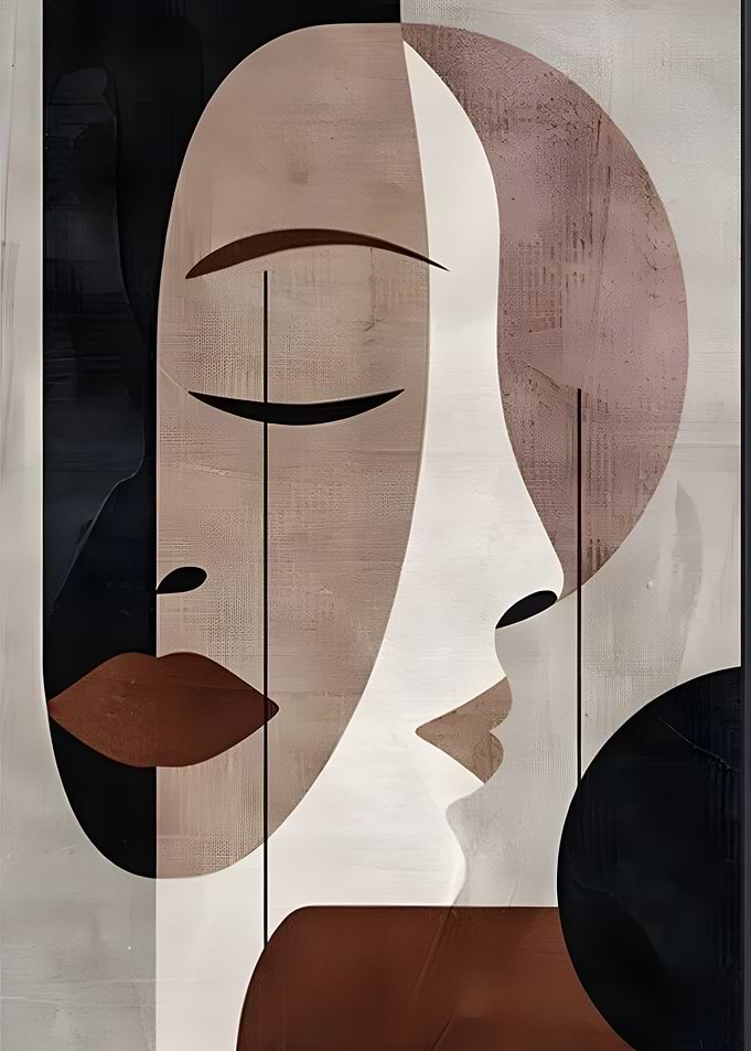 Abstract Faces in Earth Tones