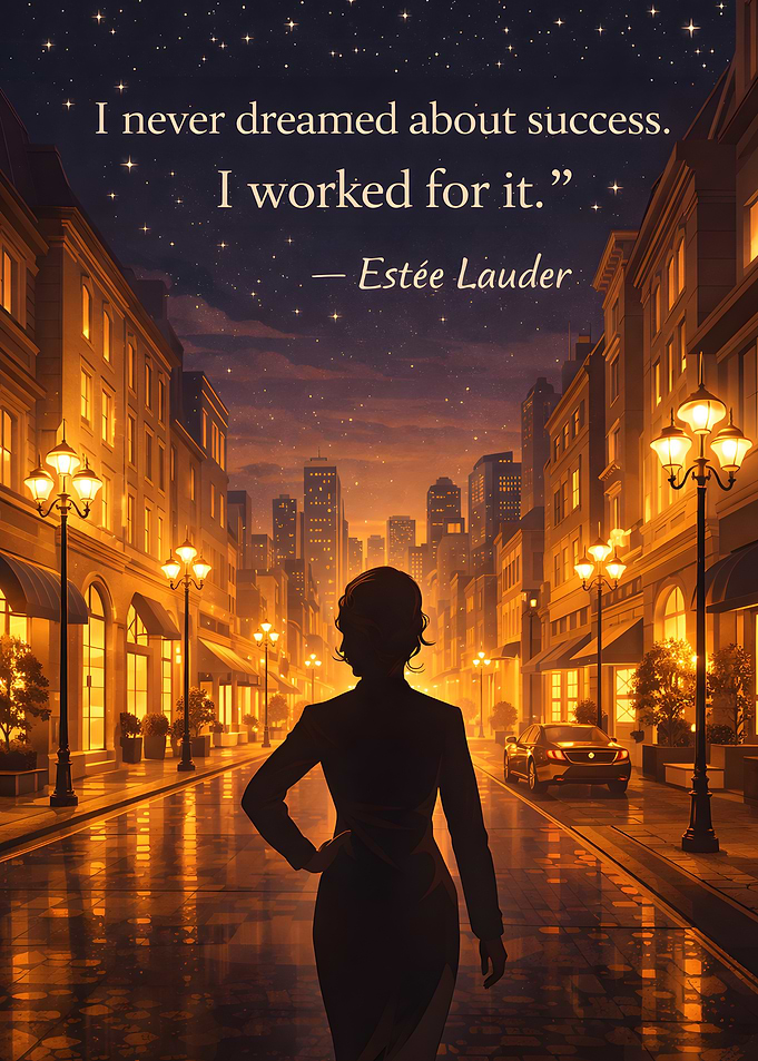 Woman walking in a city at night