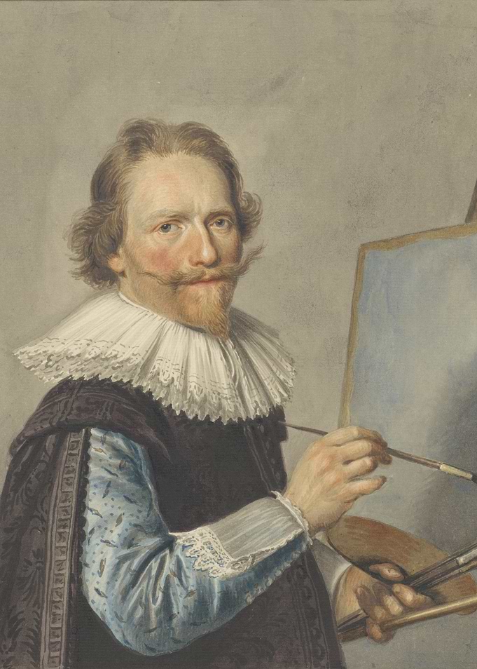 Artist painting a portrait