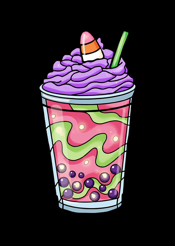 Halloween Themed Bubble Tea
