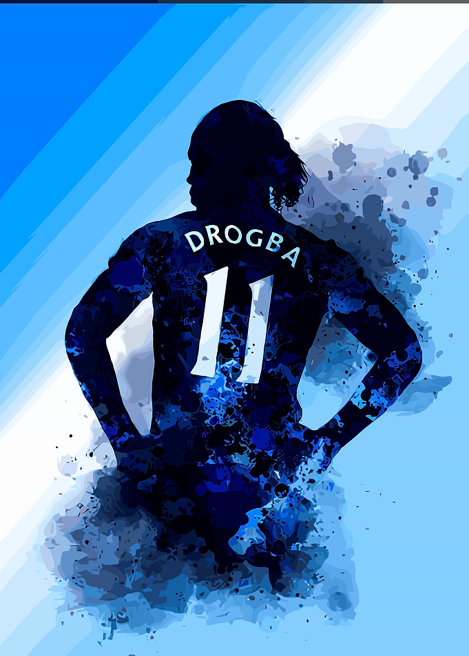 Drogba 11 Silhouette Art