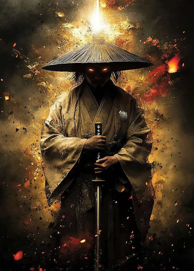 Samurai Warrior with Glowing Eyes
