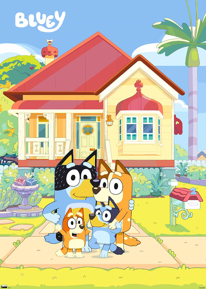 Bluey Family Posing in Front of House
