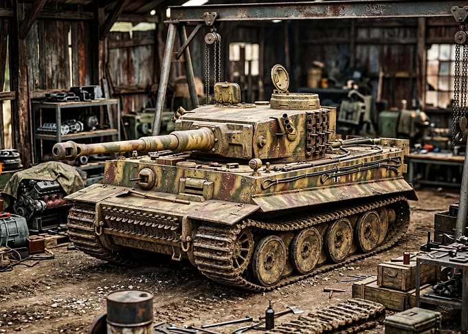 Tiger Tank in Workshop