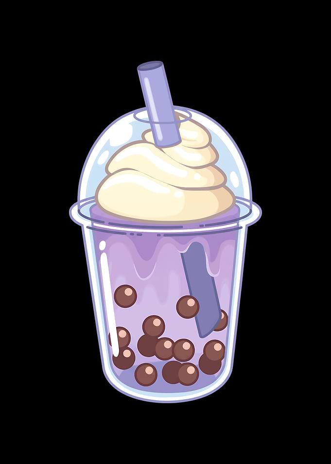Cute Purple Boba Tea Drink