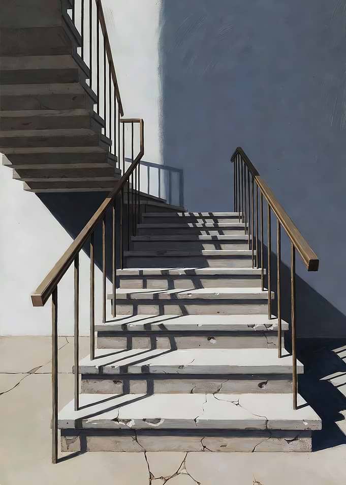 Outdoor Staircase with Shadows