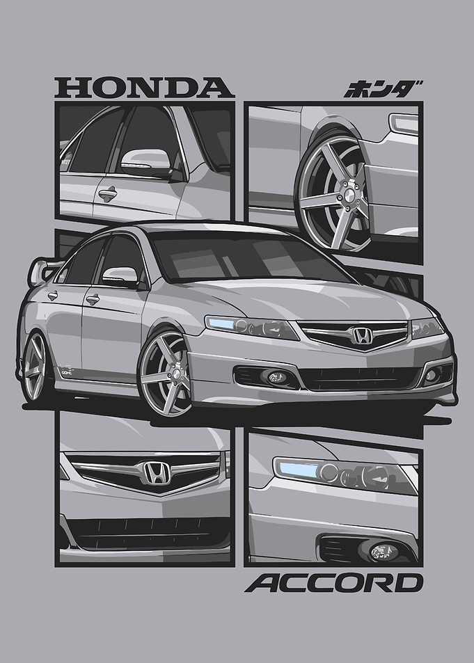 Honda Accord Car Illustration