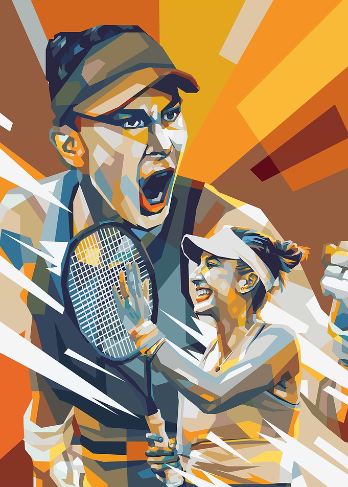 Belinda Bencic illustration portrait in colorful