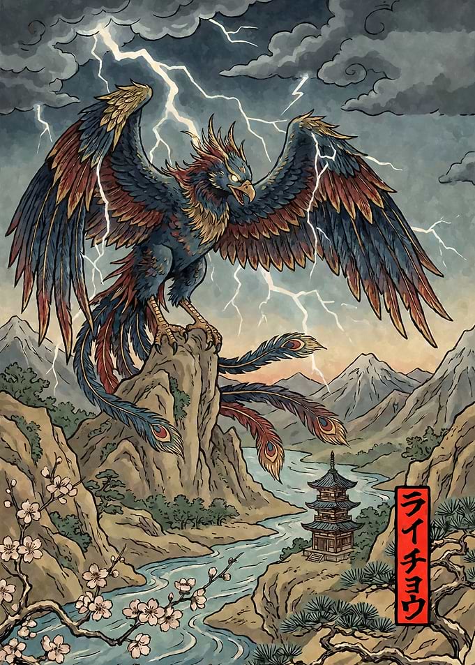 Thunderbird Cryptid Ukiyo-e