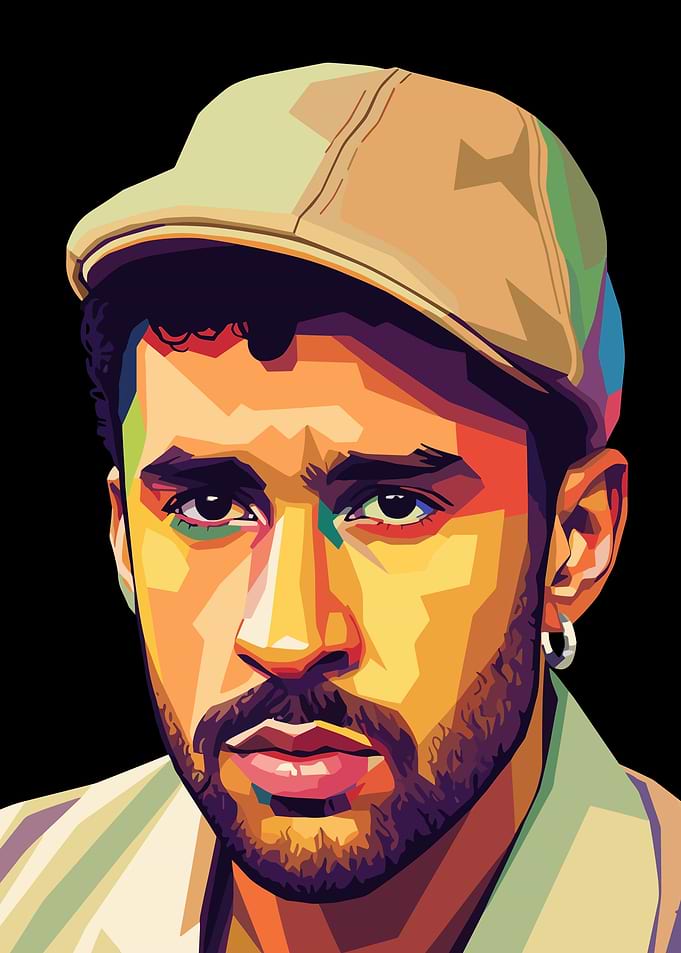 Pop Art Portrait of a Bad Bunny