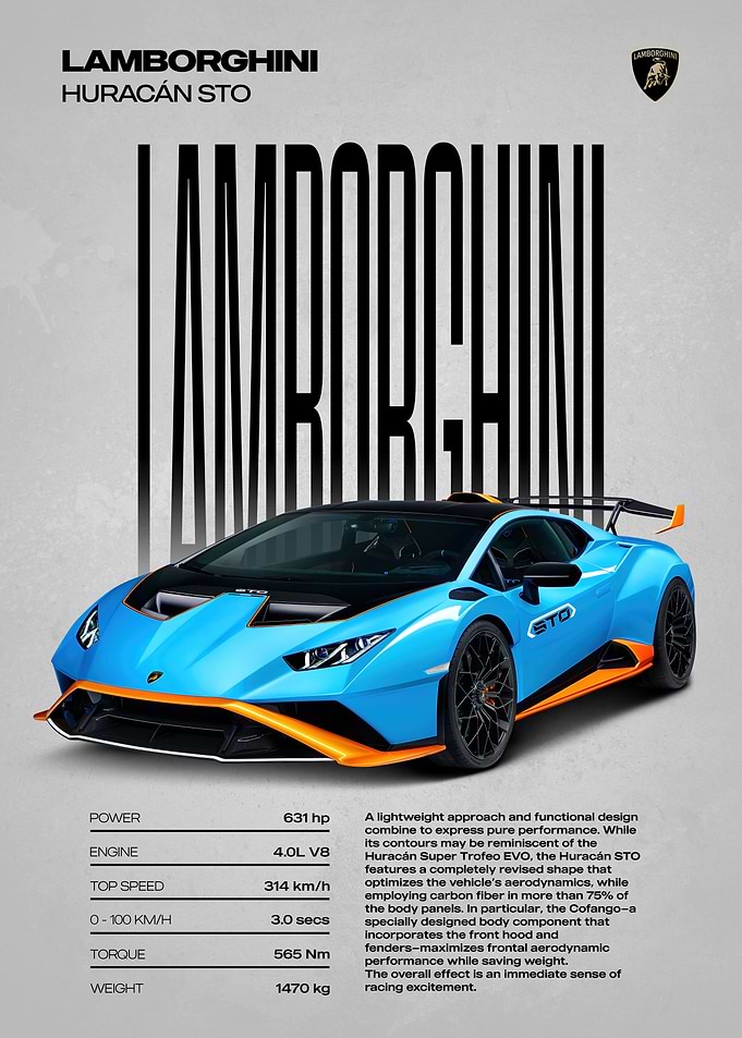 Lamborghini Huracán STO Poster