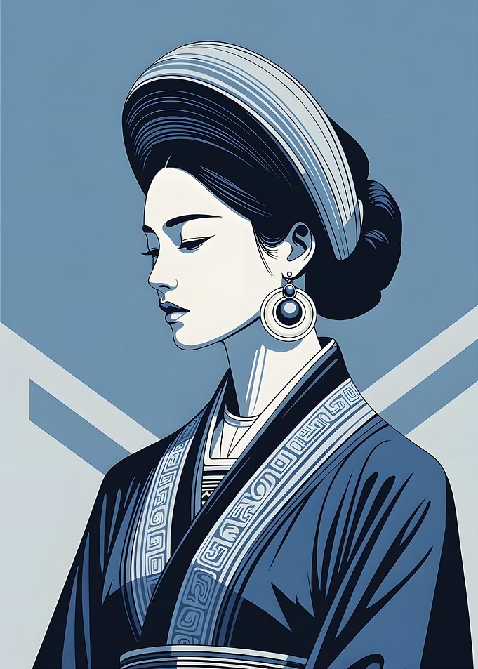 Portrait of a Woman in Traditional Attire