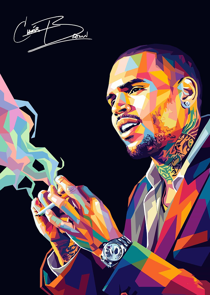 Chris Brown Pop Art Portrait