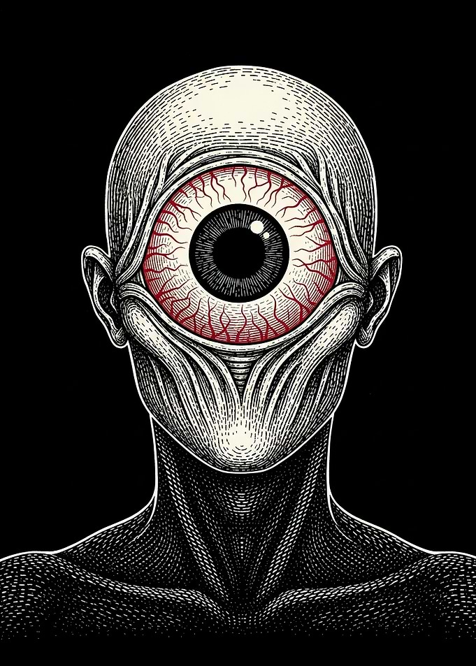 Cyclops Head with Red Eye