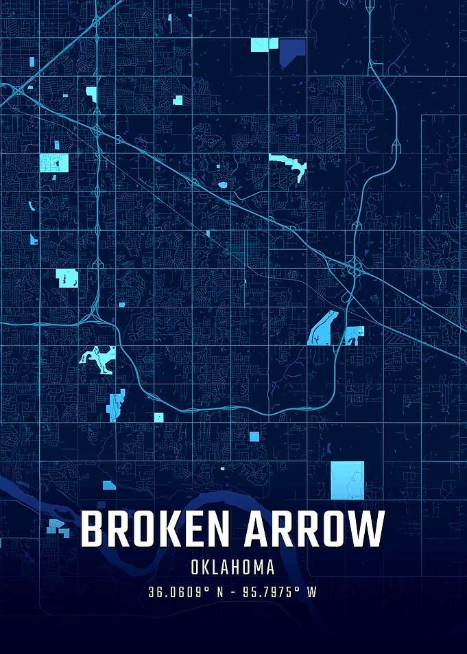 Broken Arrow Oklahoma Midnight City Map