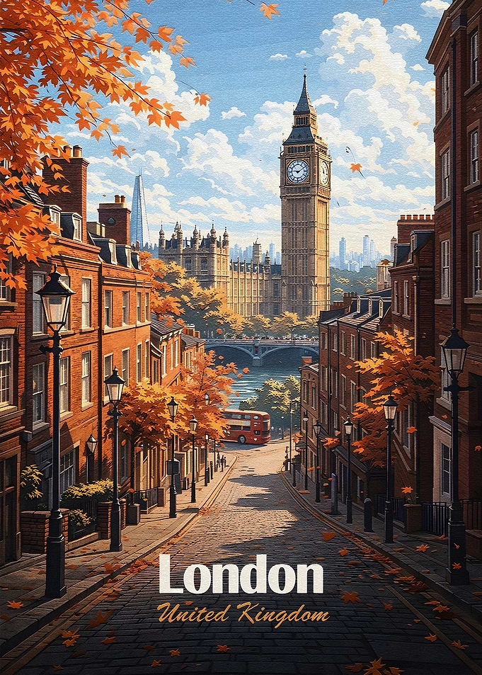 Autumn in London with Big Ben