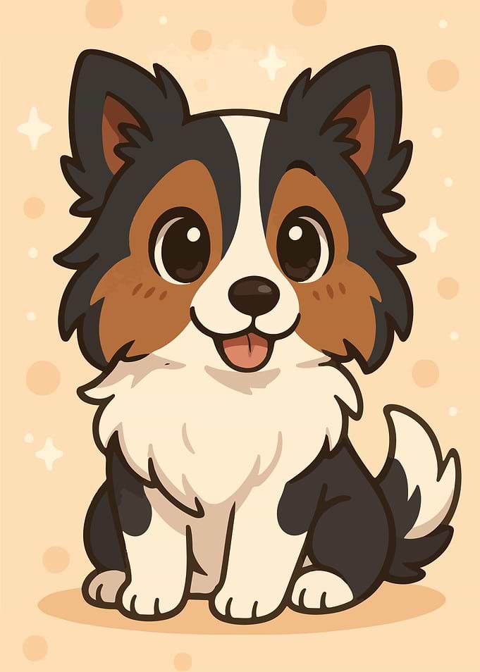 Cute Cartoon Dog Sitting