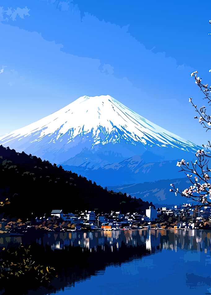 Mount Fuji and Lake