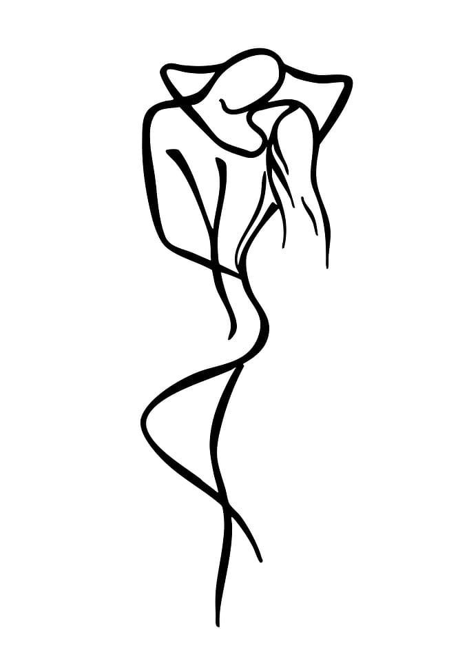 Abstract Line Art of Two Figures
