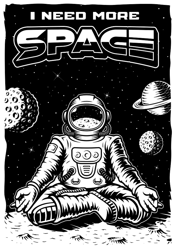 Astronaut Meditating in Space